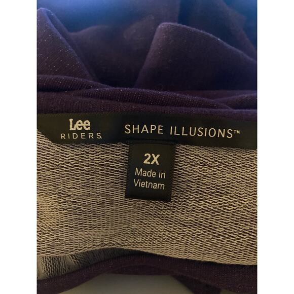Lee Riders Women's Top Size 2X Purple Shape Illusions Batwing - Picture 4 of 6
